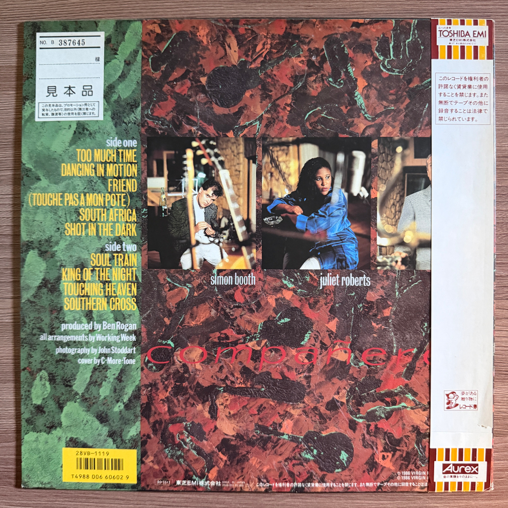 Виниловая пластинка Working Week ‎– Compañeros LP
