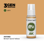 Акриловая краска AK Interactive British Sand Yellow 3GEN AFV, 18мл