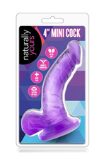 Фиолетовый фаллоимитатор на присоске NATURALLY YOURS 4INCH MINI - 12 см. (Цвет: фиолетовый)