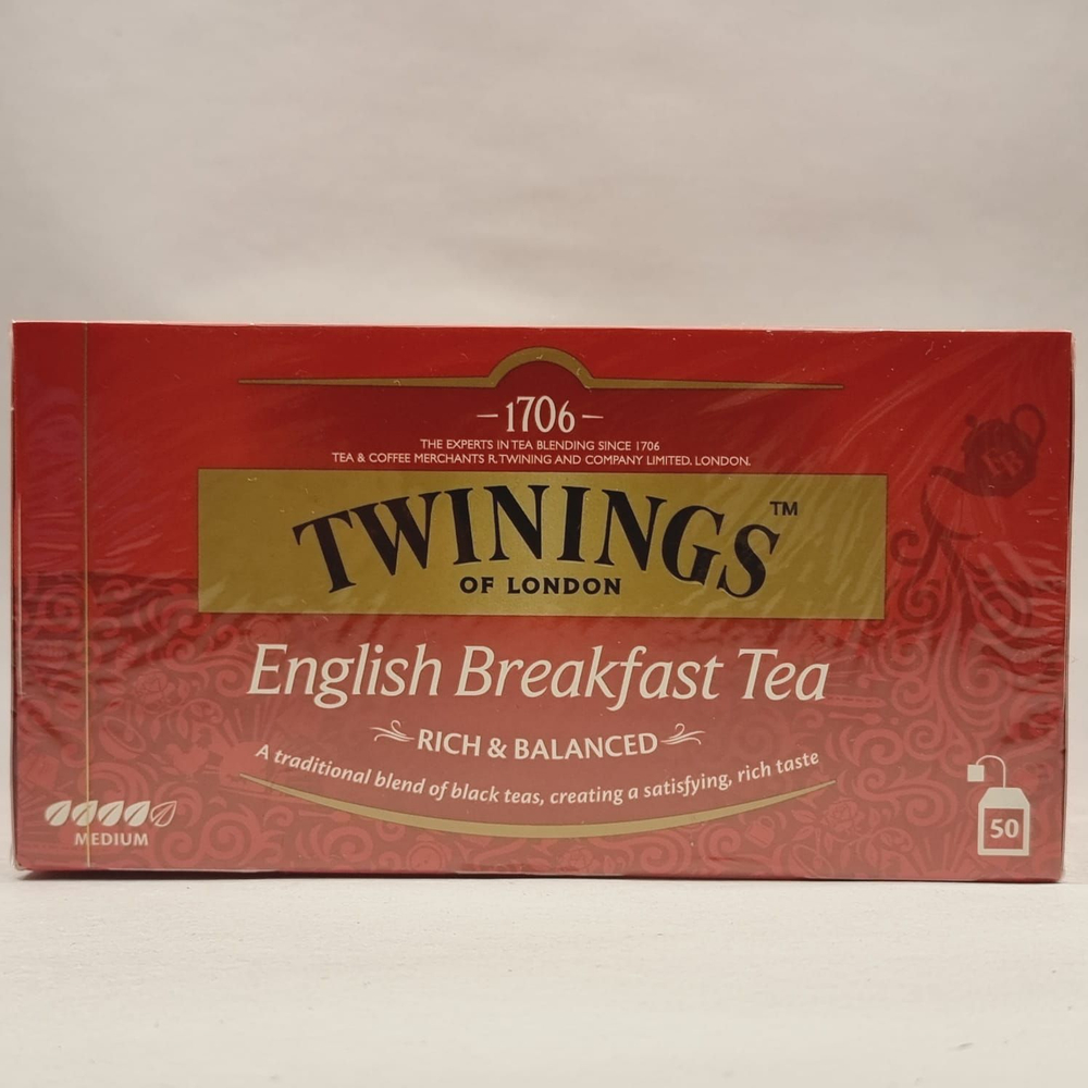 Чай черный Twinings "English Breakfast tea" 50 пакетиков 100 г (из Финляндии)