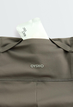OYSHO Легинсы-велосипедки High rise Rapid Dry 15 см, карманы, угольно-серый