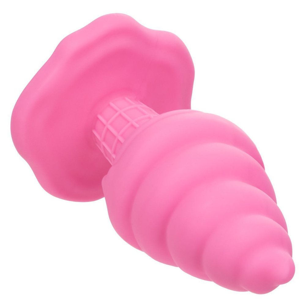 Розовая анальная пробка в виде мороженого Yum Bum Ice Cream Cone Butt Plug - 9,5 см. (Цвет: розовый)