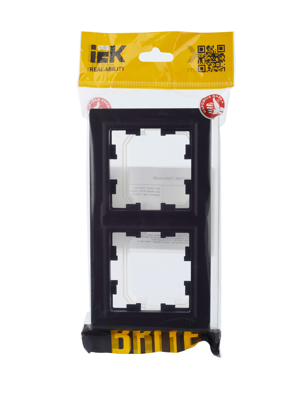 BRITE Рамка 2-местная IP44 РУ-2-БрЧ-44 черный IEK