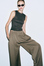 ШИРОКИЕ БРЮКИ С ЗАЩИПАМИ — ZW COLLECTION — ZARA
