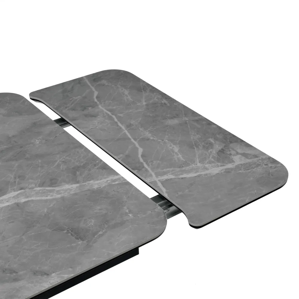 Стол Bradex Home Arthur раскладной 120-184x80x75см, керамогранит серый мрамор Greys Grey, чёрный