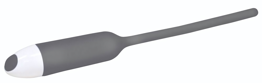 Серый вибратор для уретры Silicone Dilator (Цвет: серый)