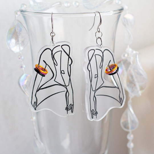 Амазонка / Amazon girl, earrings, Opal