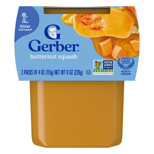 Gerber, 2nd Foods®, Sutter, мускатная тыква, 2 упаковки по 113 г (4 унции)