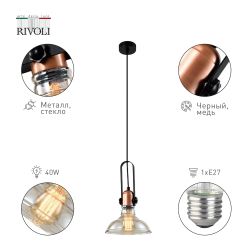 Светильник подвесной (подвес) Rivoli Leila 4093-201 1 х Е27 40 Вт дизайн потолочный | Дизайн