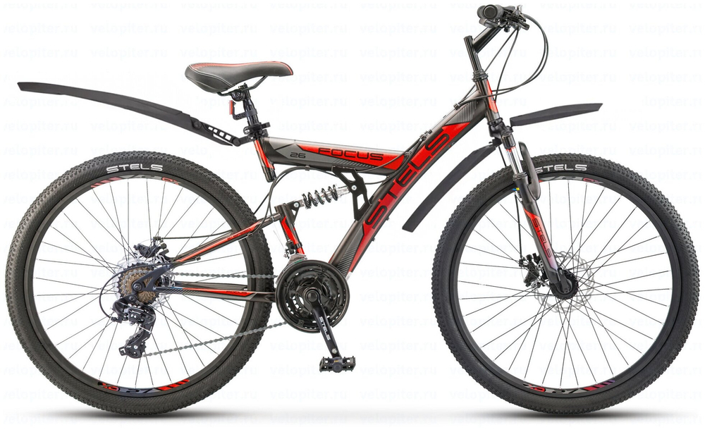 Горный (MTB) велосипед Stels Focus MD 21-sp 26 V010 (2020) 18 черный/красный (требует финальной сборки)