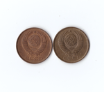 Набор монет (2 шт) 5 копеек 1991г.(л.м) UNC