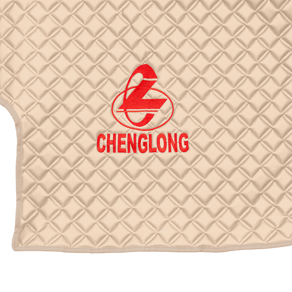 Ковры CHENGLONG (экокожа, бежевый, бежевый кант, красная вышивка)