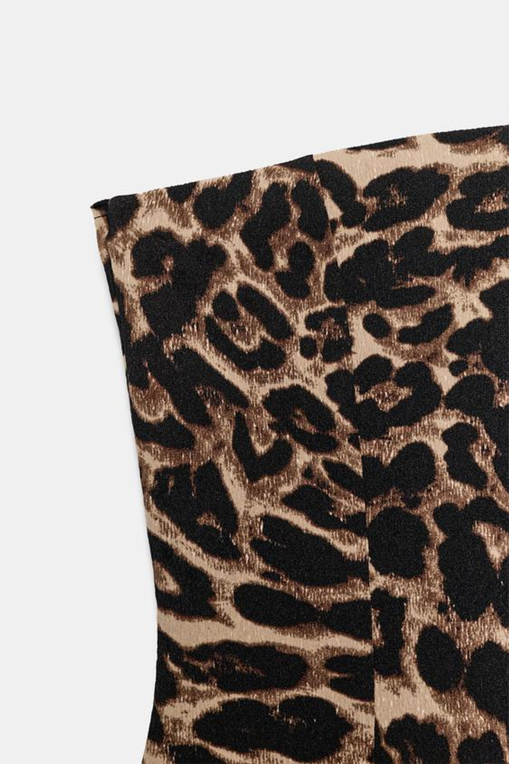 ZARA ЭЛАСТИЧНЫЙ ТОП БЕЗ БРЕТЕЛЕЙ С РАЗРЕЗАМИ, ЛЕОПАРДОВЫЙ