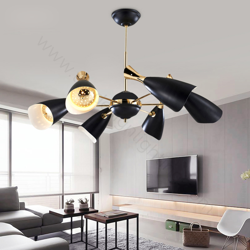 Ceiling design lamp  Duke by Delightfull (10 lampshades,  Black)