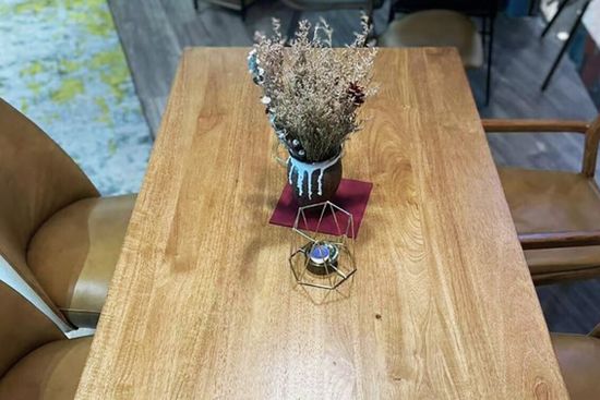 Стол RI010 Brass metal base & Light Grey Ash 200х100