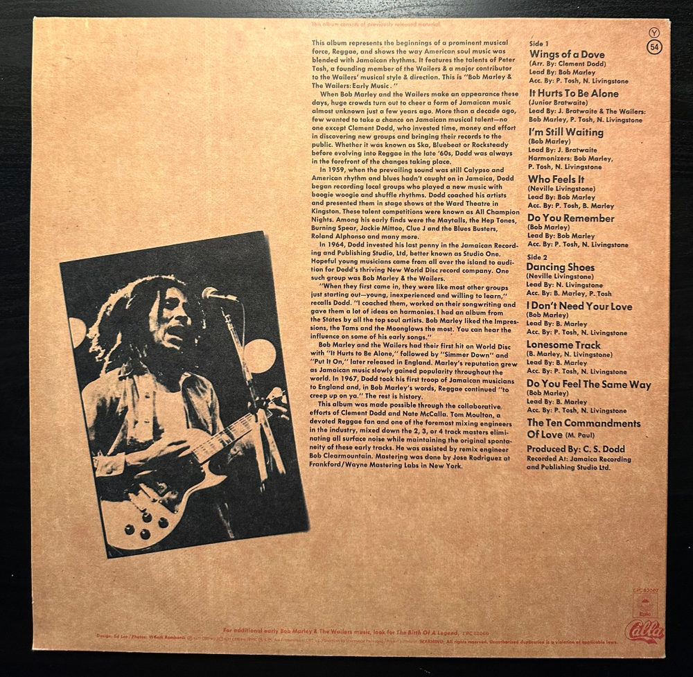 Bob Marley & The Wailers - Early Music (Голландия 1977г.)