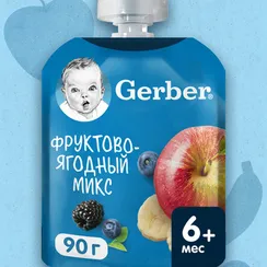 Пюре Gerber Фрукты-ягоды с 6 мес 90 г