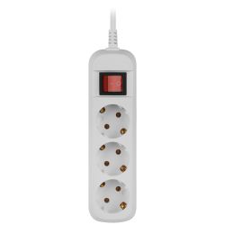 Удлинитель электрический ЭРА UDL-10-330-ES Greenline 3 розетки с заземлением с выключателем 3м ПВС 3x0.75мм2 | Электротовары