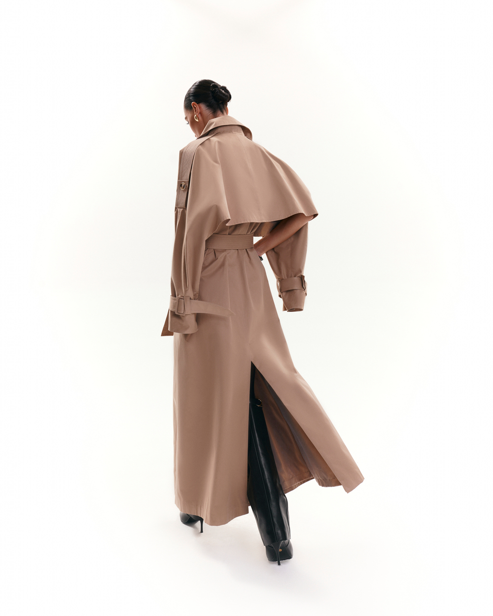 "Trench cape" Тренч-кейп в пол из хлопка.