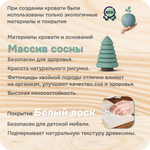 Кровать-домик 140x200 Чайн из сосны с регулировкой высоты, бортиками и основанием, белая