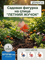 Фигура на спице «Летний жучок» 10*13*60 см, микс