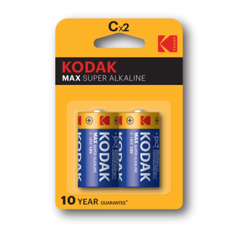Батарейки Kodak LR14-2BL MAX SUPER Alkaline [KC-2] | Батарейки Щелочные (Алкалиновые)
