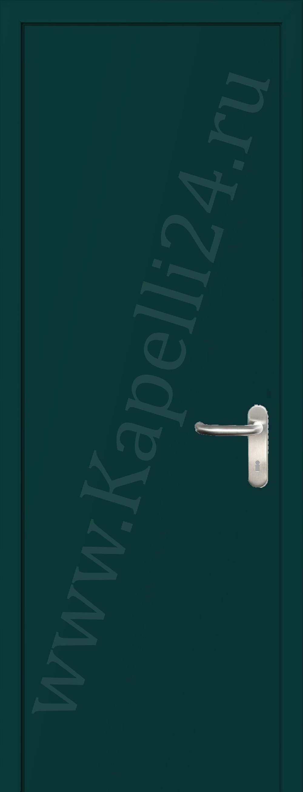 Дверь влагостойкая пластиковая KAPELLI multicolor ДГ RAL 6004 Сине-зеленый + коробка