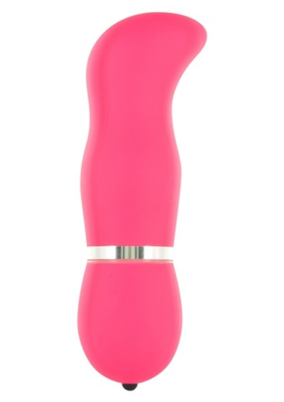 Розовый вибромассажер с заннутым кончиком FUNKY VIBELICIOUS G SPOT - 12 см.
