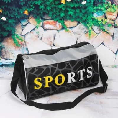 Сумка спортивная «Sports Time», принт черный , 38*21*20см
