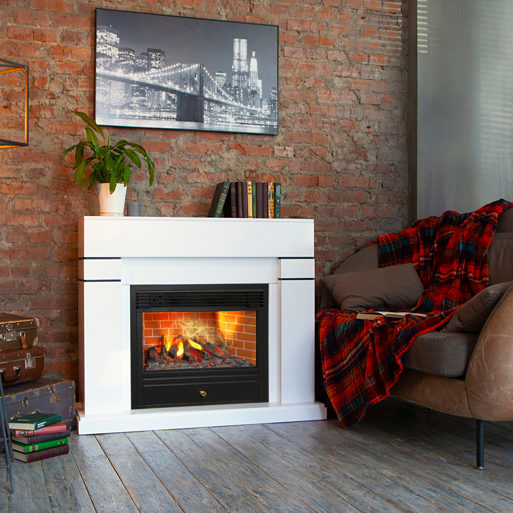 Каминокомплект Real Flame Lindelse 26 WT с очагом 3D Novara