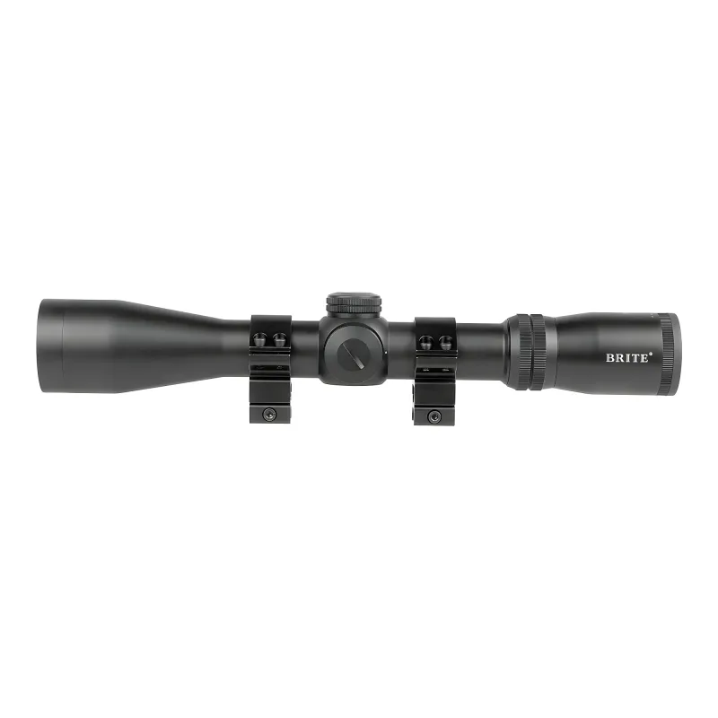 Прицел оптический BRITE WA3X 3-9X42 IR - вид сбоку с монтажными кольцами
