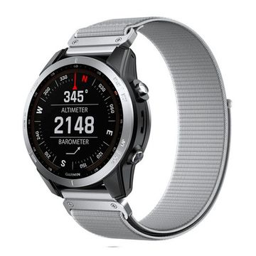 Ремешок QuickFit 20 мм нейлоновый для Garmin Fenix 7S, Fenix 6S, Fenix 5S, Instinct 2S, Epix Pro Gen 2 (42 mm) быстросъемный велкро (Серый)