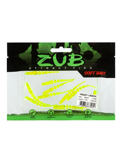 Приманка ZUB-CRAZY LEECH 50мм(2")-10шт, (цвет 310) желтый с блестками
