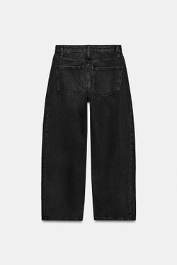 ZARA ДЖИНСЫ ZW COLLECTION ANKLE RELAXED СО СРЕДНЕЙ ПОСАДКОЙ, ЧЕРНЫЙ