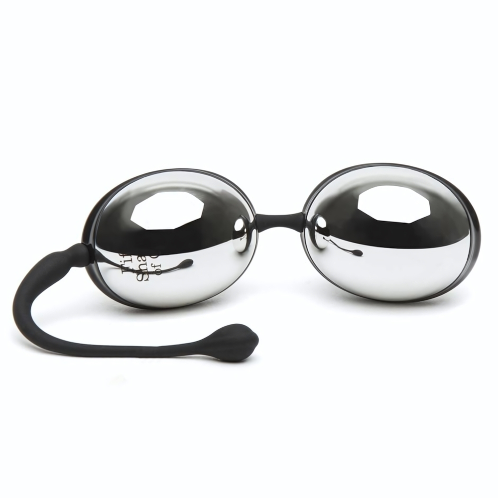 Серебристо-черные вагинальные шарики Inner Goddess Silver Jiggle Balls (Цвет: серебристый с черным)