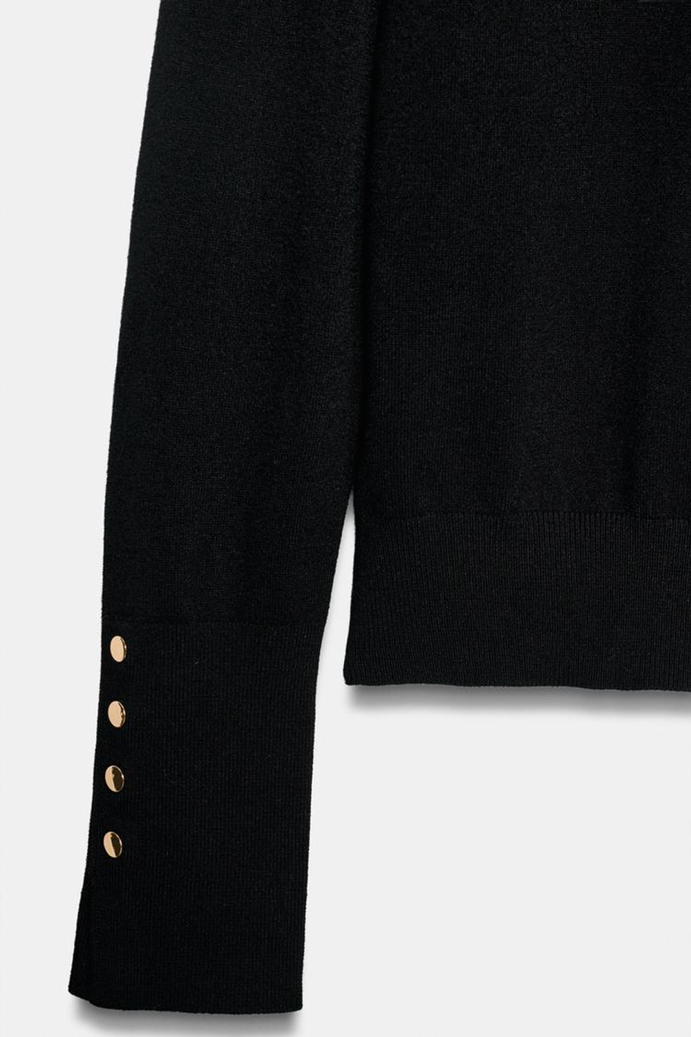 ZARA БАЗОВЫЙ СВИТЕР С ВЫСОКИМ ВОРОТНИКОМ, ЧЕРНЫЙ