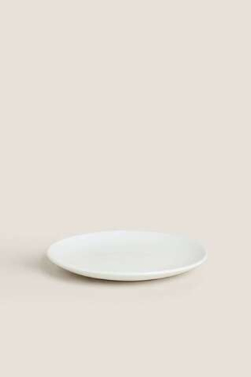 ZARA HOME ДЕСЕРТНАЯ ТАРЕЛКА ИЗ КЕРАМОГРАНИТА, БЕЛЫЙ
