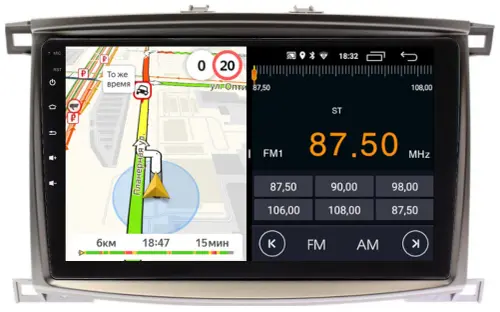 Магнитола для Toyota Land Cruiser 100, Lexus LX470 2002-2007 (экран климата снизу) - Parafar PF450LUX1FHD на Android 13, CarPlay, 4G SIM-слот