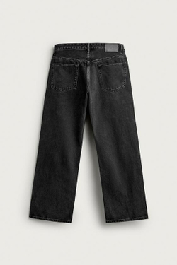 ZARA ДЖИНСЫ LOOSE FIT В ПОЛОСКУ, ЧЕРНЫЙ