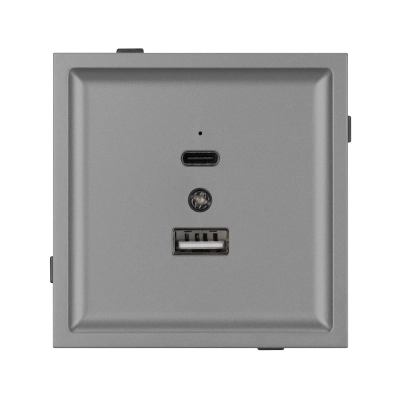 Механизм USB розетки SCT-TENDO-MUAC-PL-GR (5V, 3A, QC3) (Arlight, -)