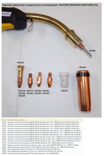 Горелка сварочная с жидкостным охлаждением HUGONG MIG/MAG HG50-500А-3м. / MIG Torch HG50 water cooled-3m