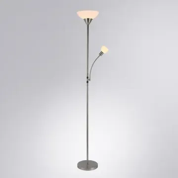 Торшер 1*E27 + 1*E14 A4085PN-2SS белый/серебристый Duetto Arte Lamp