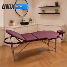 Массажный стол UNIX Комфорт / Comfort 3 секции бордовый
