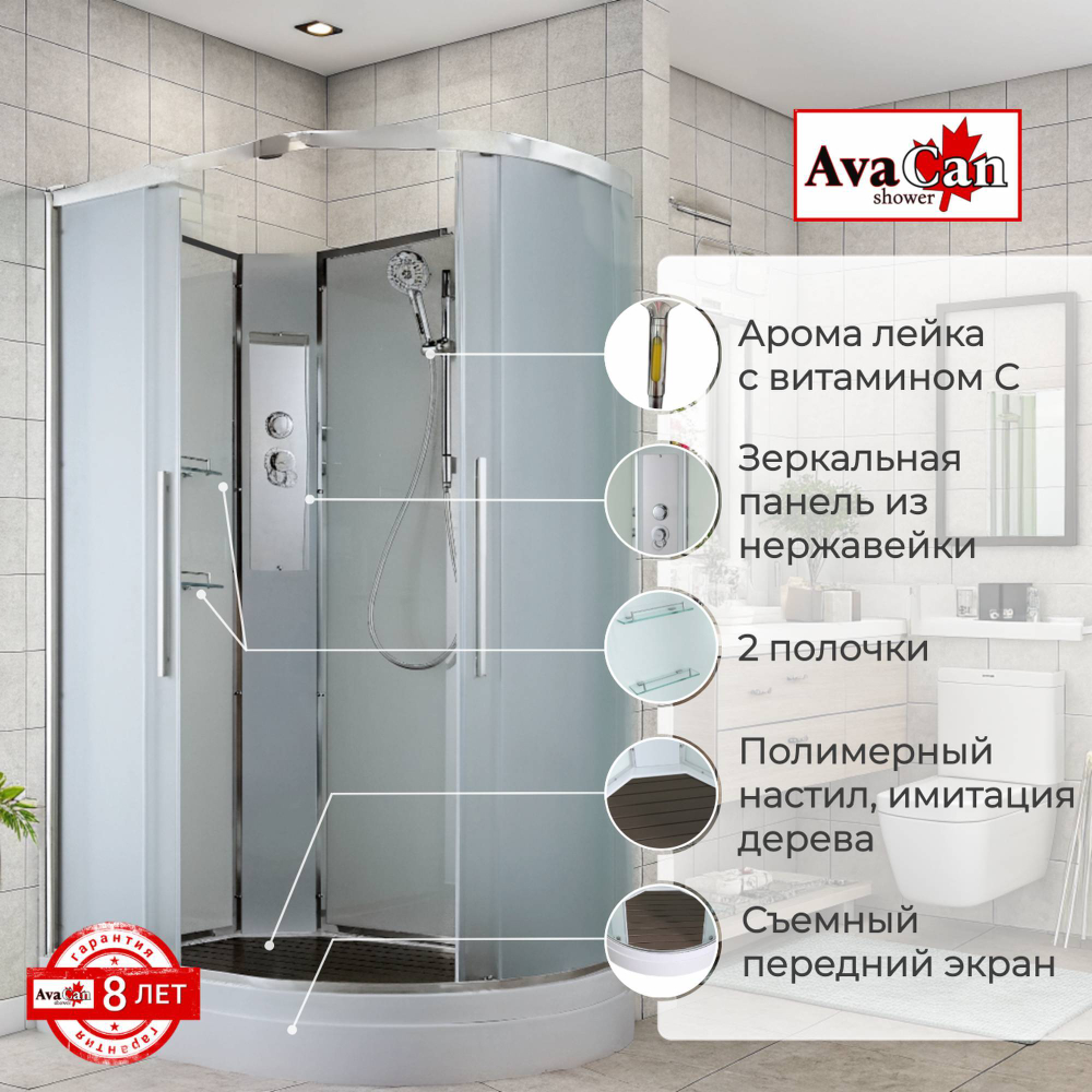 Душевая кабина AvaCan EM2811LN без крыши