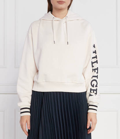 Худи REG MONOTYPE SLV CROP HOODIE Tommy Hilfiger - белый(WW0WW39140)