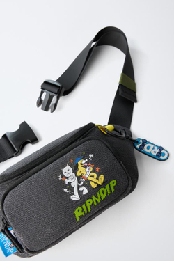ZARA ПОЯСНАЯ СУМКА RIPNDIP ©, СЕРЫЙ