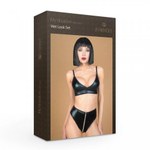Комплект: лиф и трусики на молнии Le Frivole My Shadow, wet look, L-XL