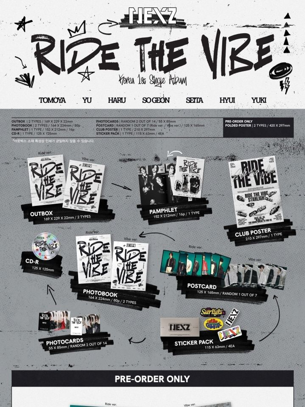 Альбом NEXZ - RIDE THE VIBE Korea 1st Single Album RANDOM Version