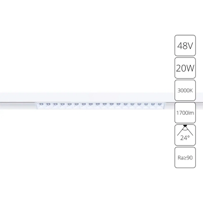 Магнитный трековый светильник Arte Lamp LINEA A4645PL-1WH, 1хLED