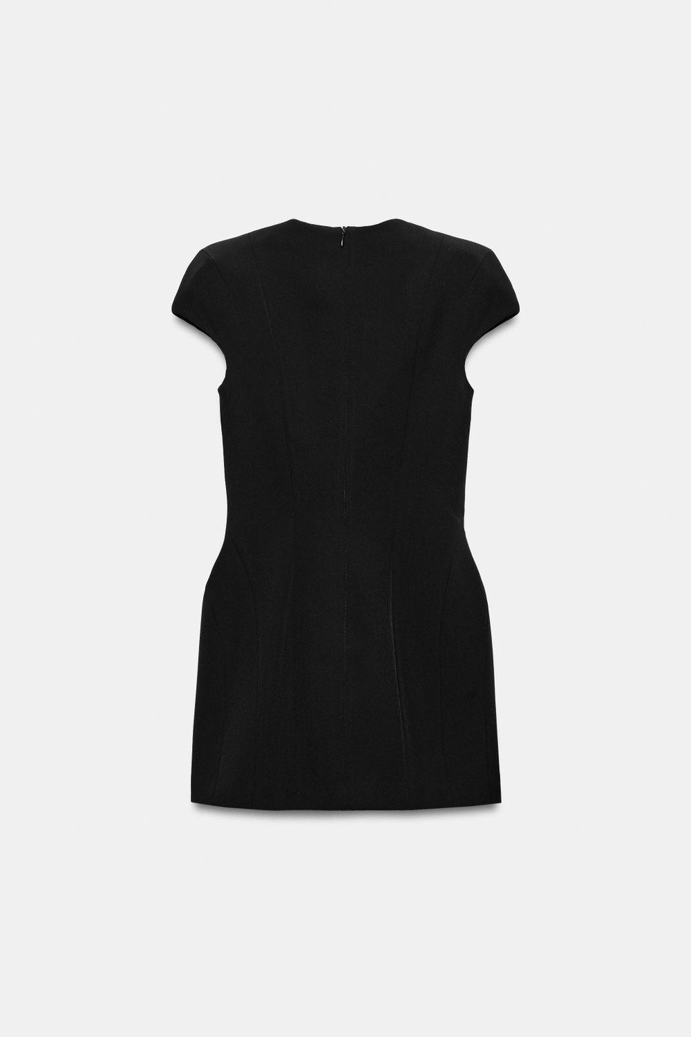 ZARA МИНИ-ПЛАТЬЕ СО ШВАМИ И ПОДПЛЕЧНИКАМИ, ЧЕРНЫЙ